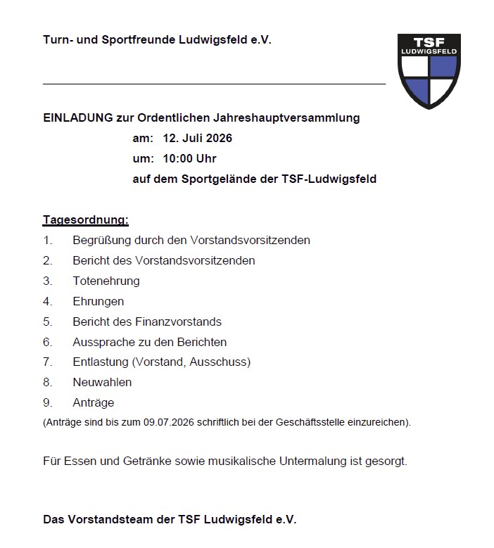 TSF Ludwigsfeld e. V. - Start